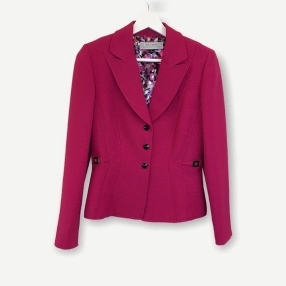Tahari Arthur S. Levine Pink Modern Blazer Sz S - Picture 1 of 6